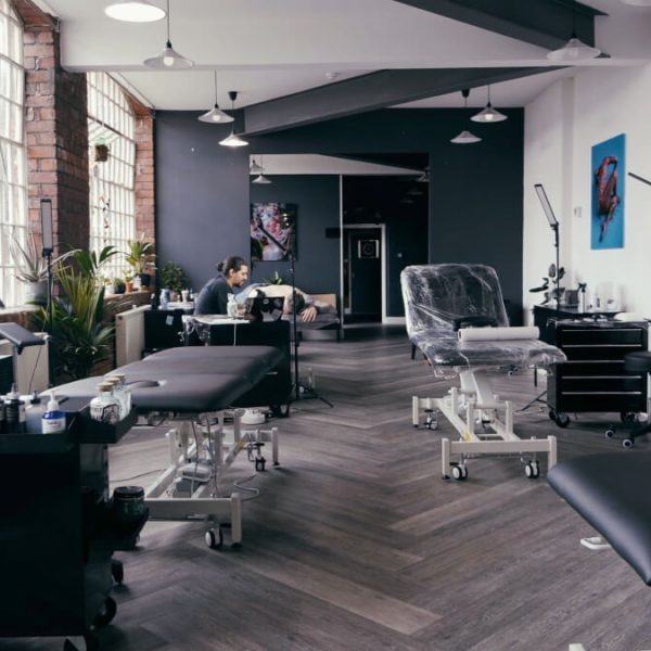 Another angle of the tattooing area at No Regrets Birmingham.
